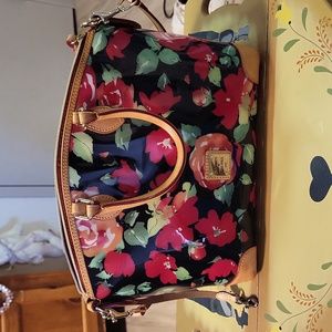 Dooney & Bourke Floral Patent Leather Purse with Shoulder Strap